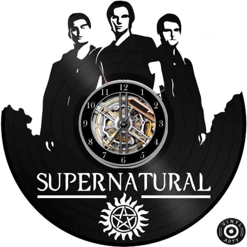 Relógio  de parede Supernatural feito em disco De Vinil - Relógio De Parede Sobrenatural Relógios de parede 30cm