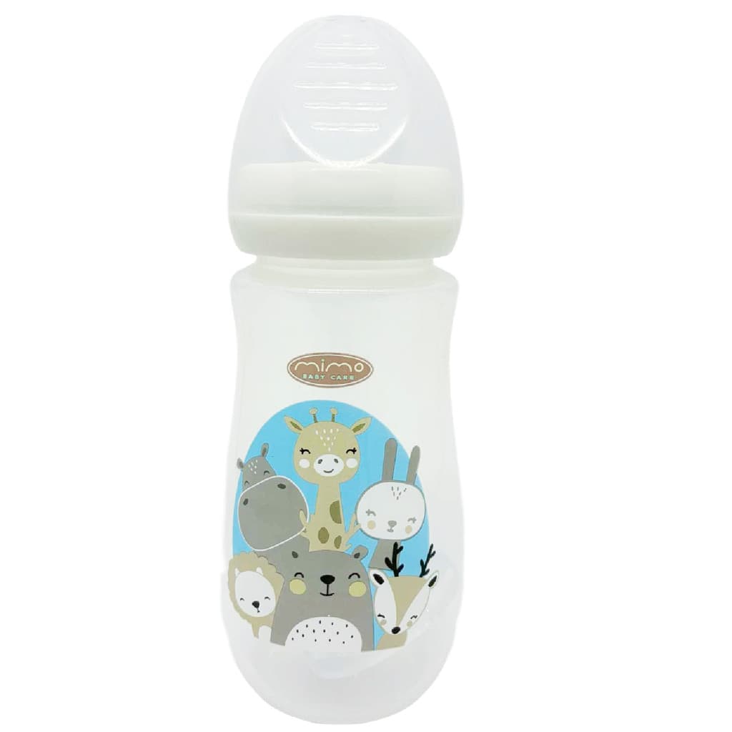 MAMADEIRA ACTIVE 240ml AZUL Passear MIMO BABY CARE 2+ REDUZ REFLUXO E DESCONFORTO SILICONE MENINO