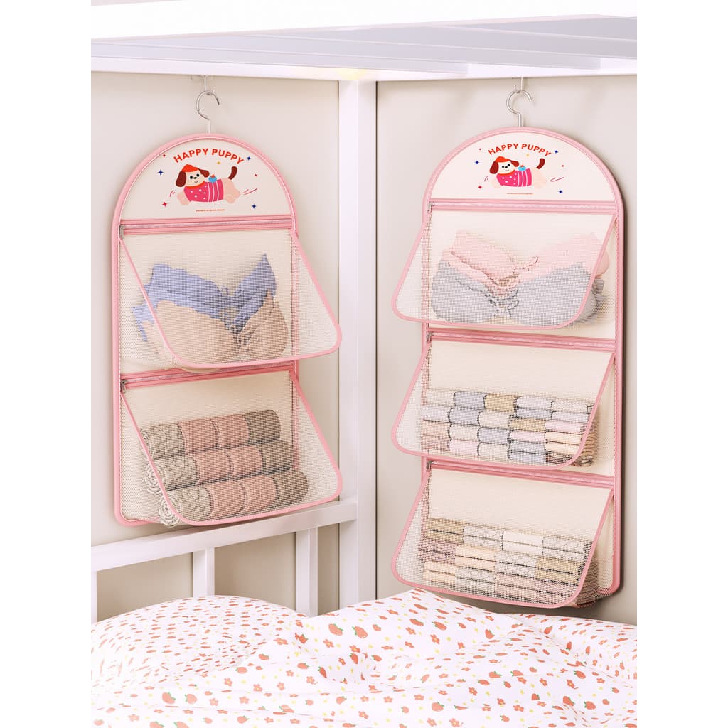 Saco de armazenamento de roupa interior estilo pendurado dormitório estudante universitário guarda-roupa pendurado roupa