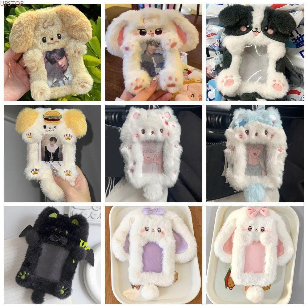 Porta-Cartões Fotográficos UPSTOP , Coelho De Orelhas Grandes De Pelúcia/Cartão Fotográfico Collie De Borda , Manga Mult