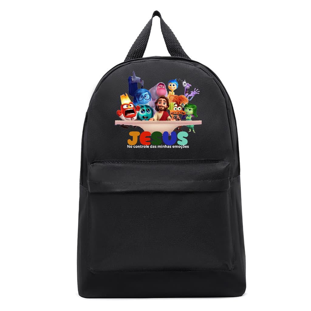 Mochila Infantil Divertidamente Religiosa Menina e Menino Livro de Colorir Escolar Bolsa Espaçosa