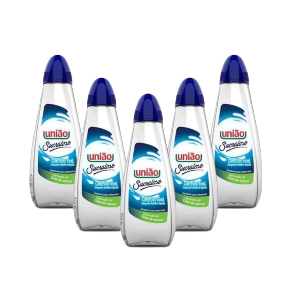 Kit 5 Adoçante Líquido Sucralose União 65ML