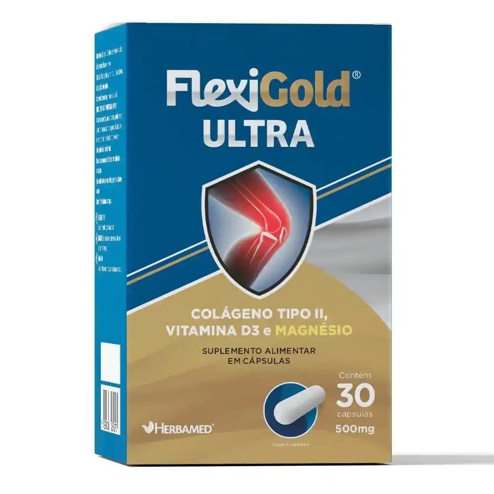 Flexigold Ultra Colágeno Tipo 2 Vit D3 E Magnésio 60 Caps
