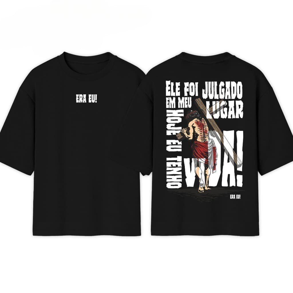 [Camiseta Premium em Algodão Puro]CC Camiseta Oversized Estilo Cristão Era Eu Novidade Varias Cores Camisa Over