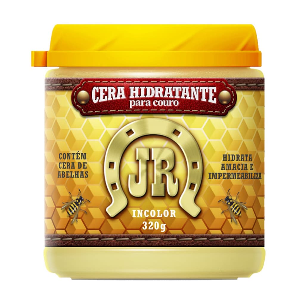 Cera Hidratante JR 320g Pura Cera de Abelha | Para Sofás e Bancos Automotivos.