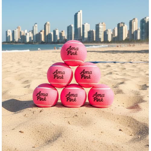 Pack 06 Bolinhas Bola De Beach Tennis Ama Sport Pink Rosa