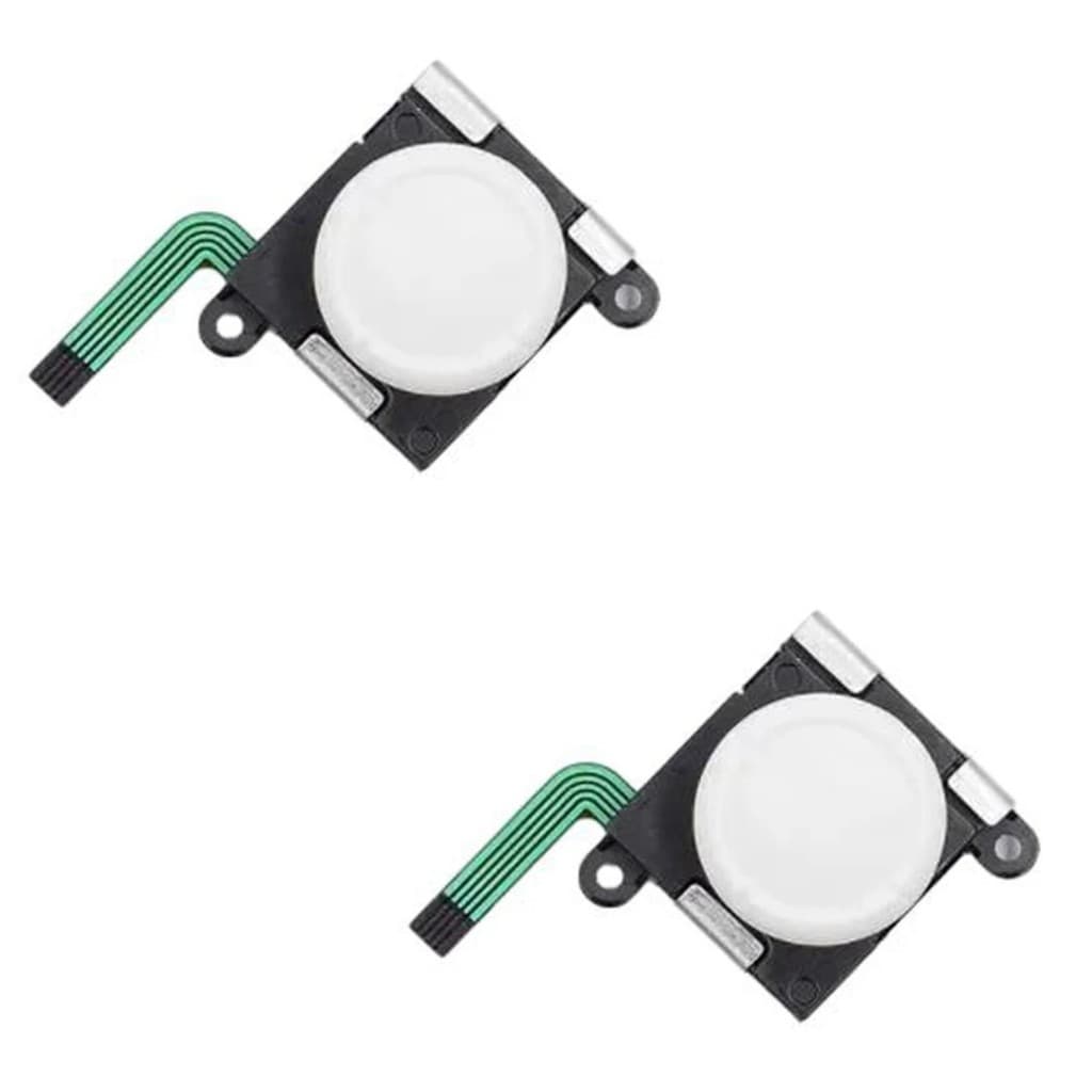 Kit 2 Botões Analógicos Branco Controle Para Nintendo Switch Oled Lite V1 V2