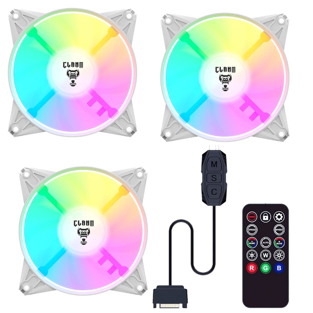 Kit 3 COOLER FAN Gamer Snow Eurus ARGB + Controladora CLANM