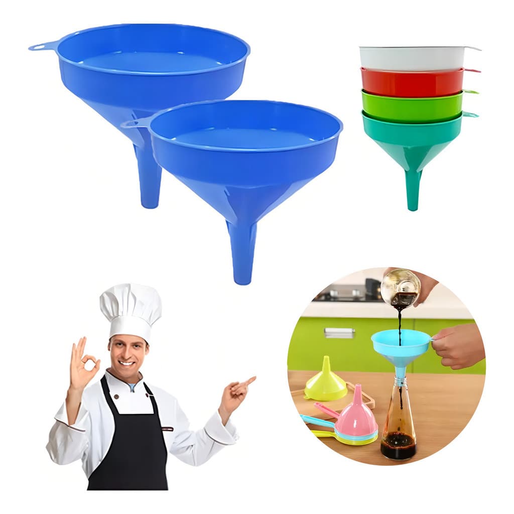 Funil Médio De Plástico Universal Pratico 12cm