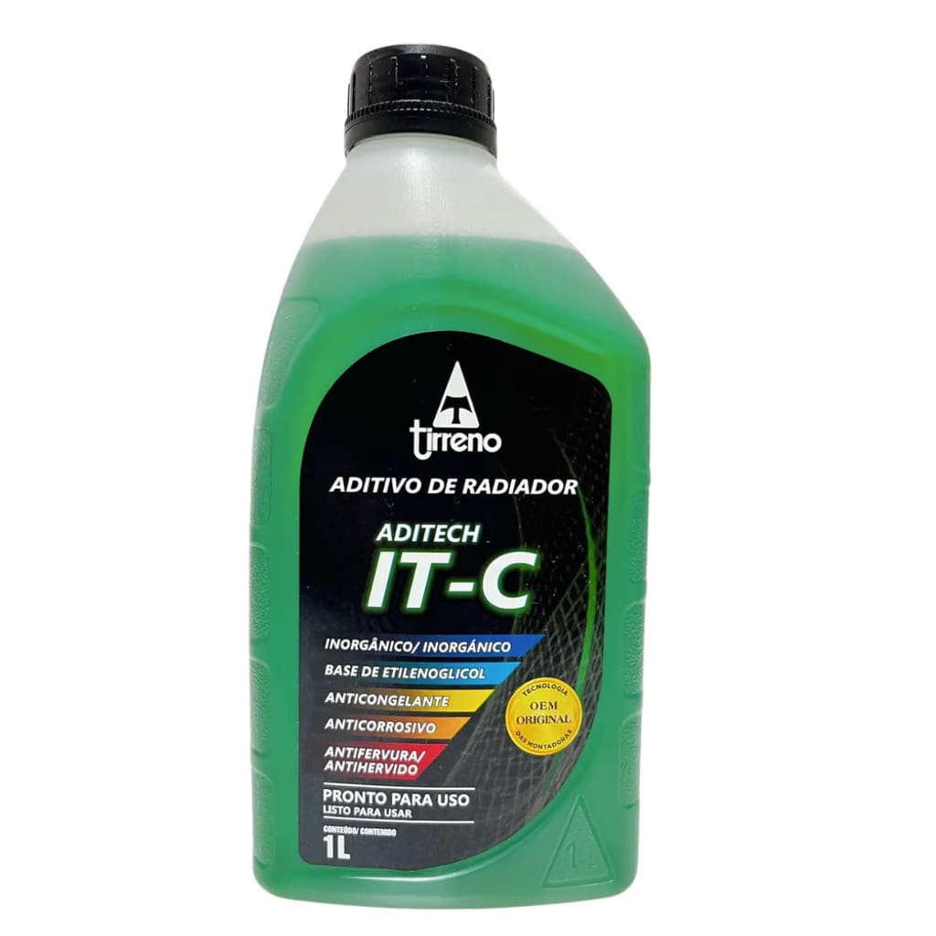 Aditivo De Radiador Tirreno IT-C Inorgânico Homologado Aditech Carro Pronto Para Uso Verde