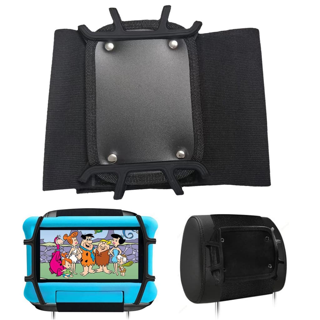 1Pc Suporte Para Encosto De Cabeça De Carro 360 ° Giratório Tablet Banco Traseiro , Telefone , Preto , Nylon Viagem ,