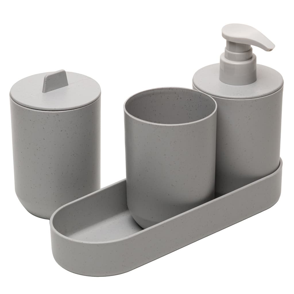 Kit de Banheiro e Lavabo 4 peças em Bambu e PP - Lyor