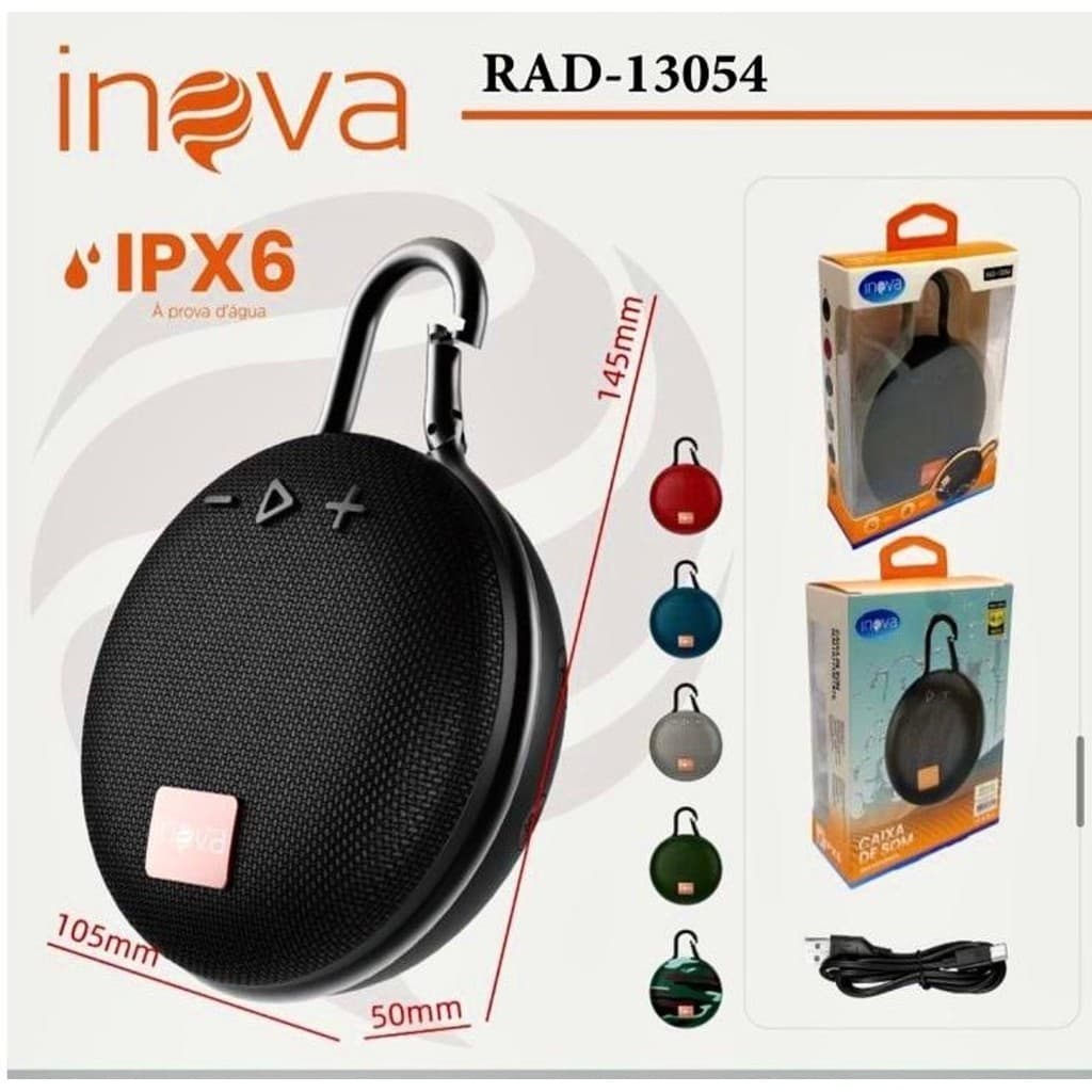 Inova Caixa De Som Bluetooth Ipx6,à Prova Ďágua,autonomia De Até 7horas Wireless  Bluetooth 3W