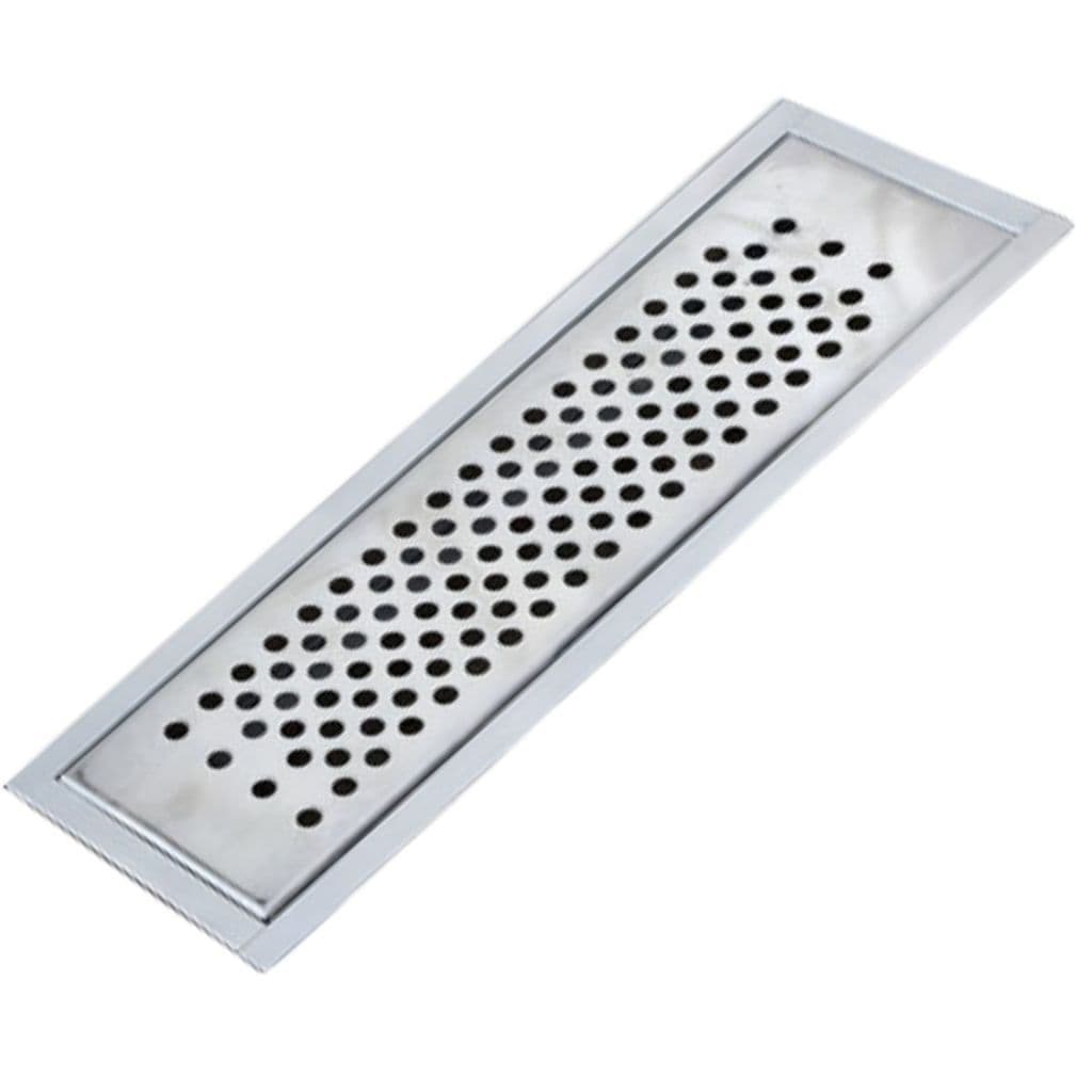 Grelha Ralo Linear Perfurada Em Inox 10x30cm para Área Externa Água Pluvial