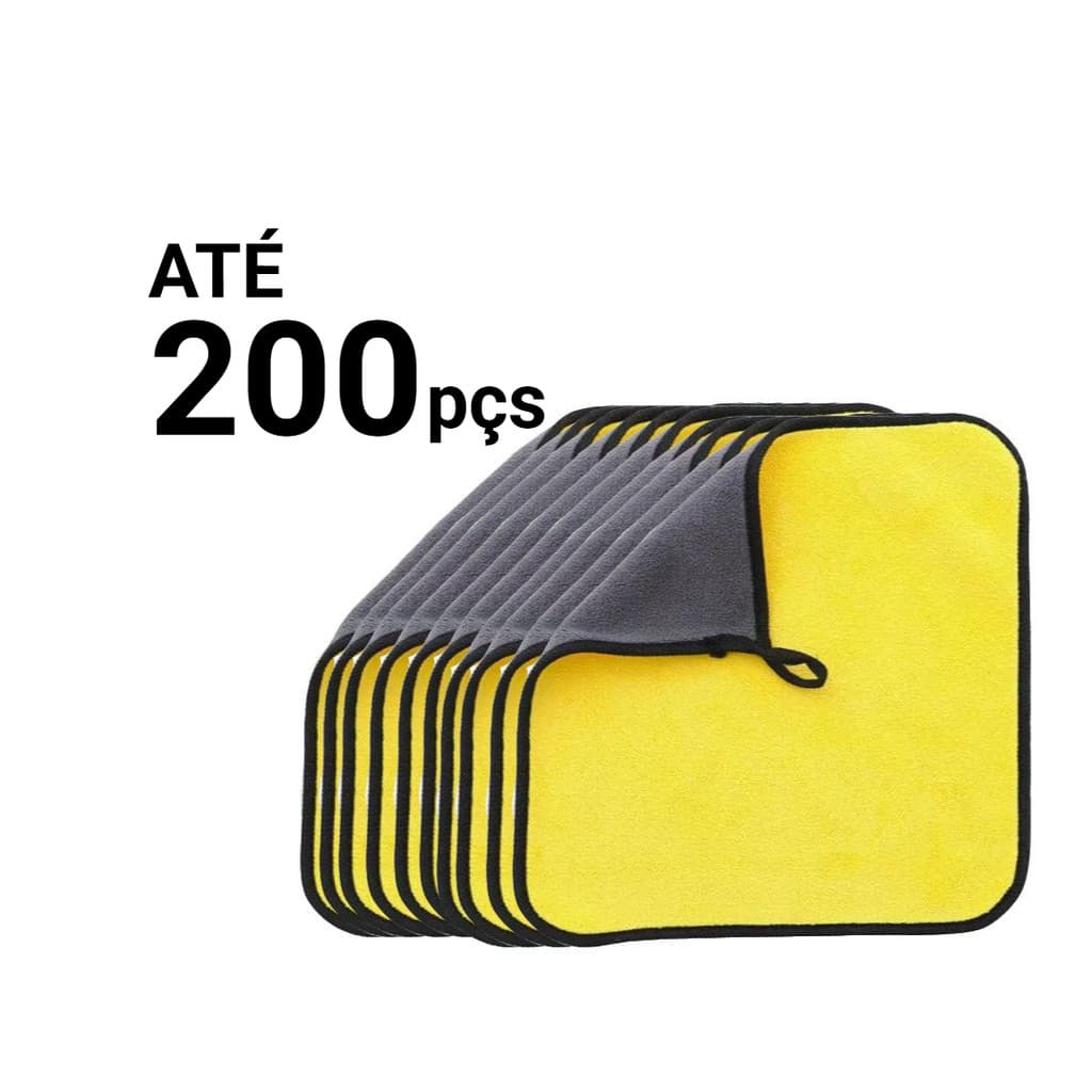 Kit 200 Flanela Microfibra Automotivo 400GSM Para Lavagem de Carro Revenda Atacado