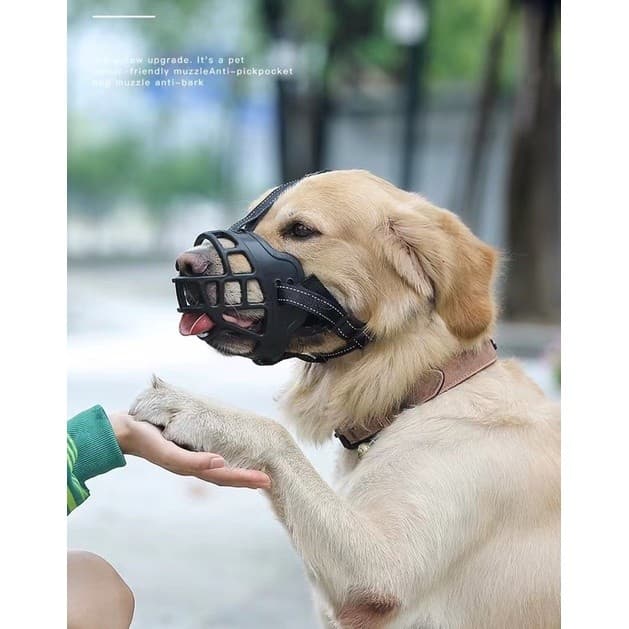 Focinheira De Silicone Macio Respirável Para Evitar Comer E Latido De Cachorro De Estimação