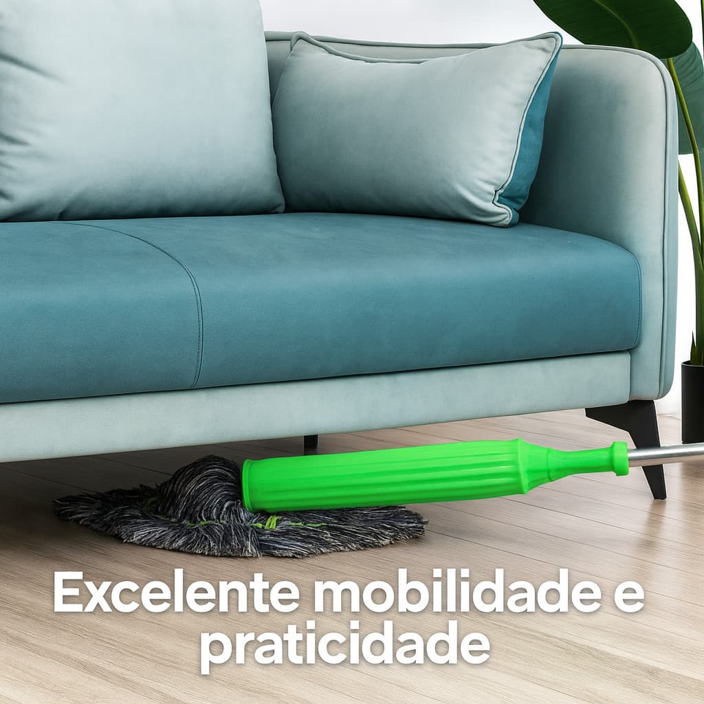 Mop Esfregão 2 em 1 giratório automático desidratação prática para limpeza completa de piso