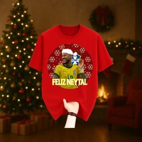 CAMISA PERSONALIZADA NATALINA FELIZ "NEYTAL" COM MALHA PREMIUM 100% ALGODÃO