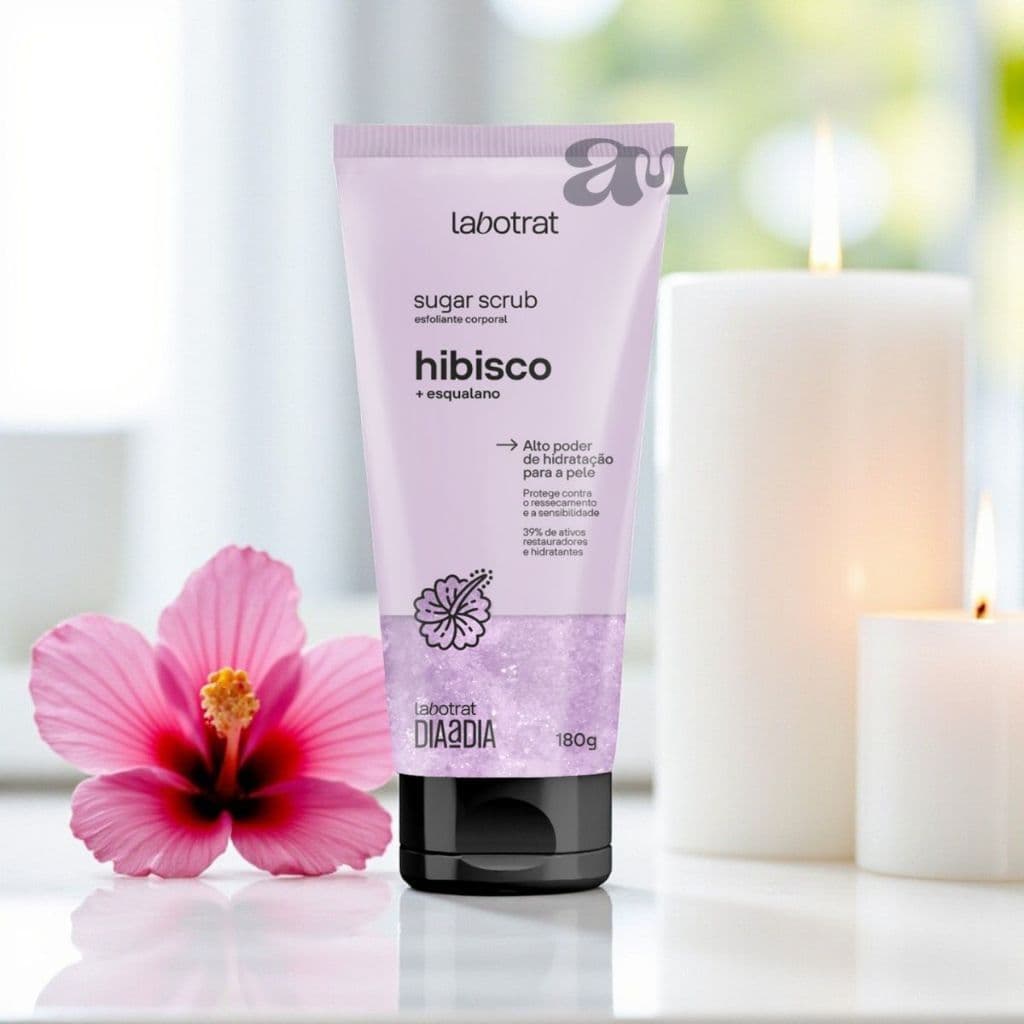 Esfoliante Corporal Sugar Scrub Hibisco Labotrat 180g – Esqualano p/ Hidratação + Barreira