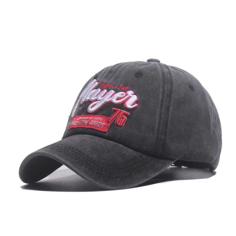 Boné de Beisebol Hip Hop com Bordado de Punho e Letras, Boné com Pala Retro em Algodão Lavado para Homens e Mulheres, Es