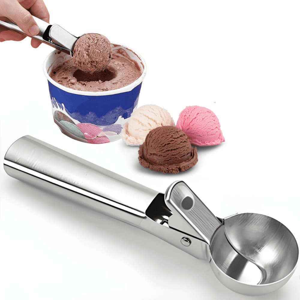 Colher Concha Pegador De Sorvete Inox Bola Com Ejetor Profissional Colher De Sorvete Inox Pegador De Açaí