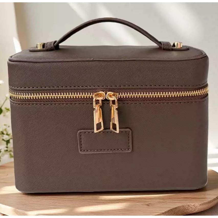 Necessaire de Maquiagem para Mulheres, Bolsa de Cosméticos de Couro, Bolsa de Higiene Pessoal de Viagem