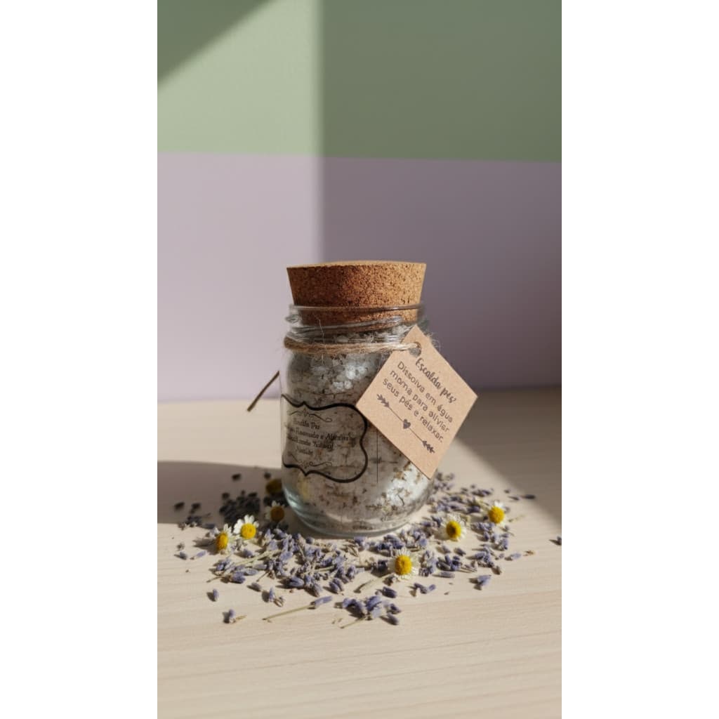 Escalda Pés Relaxante e Calmante de Lavanda e Camomila 200g - Alívio do Estresse e Insônia