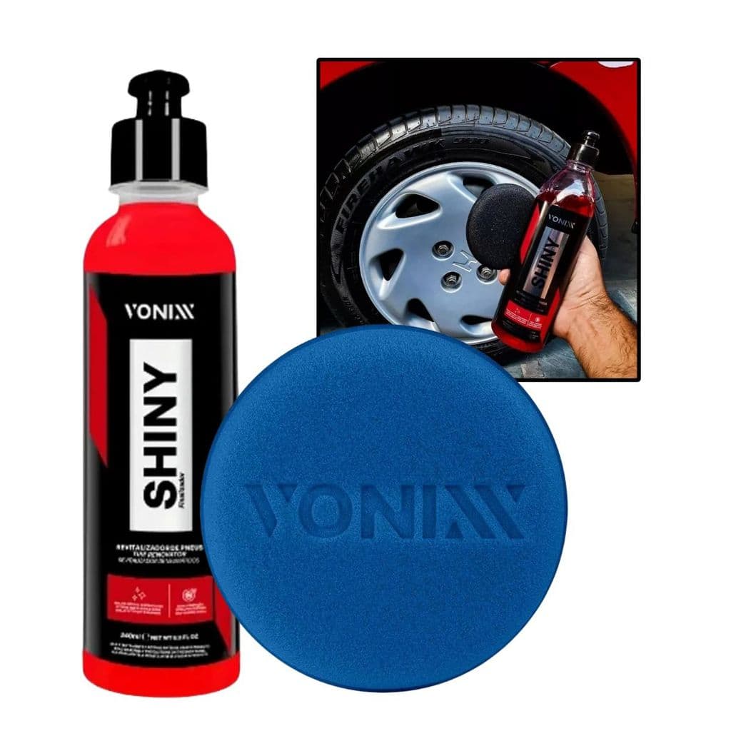 Shiny Vonixx 240ml + Aplicador Vonixx - Selante de Pneu Brilho Molhado