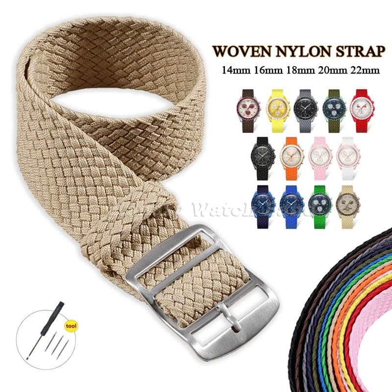 Pulseira De Relógio NATO De Nylon Tecido 14mm 16mm 18mm 20mm 22mm Macio Universal One Piece Loop Perlon Pulseiras Mulher
