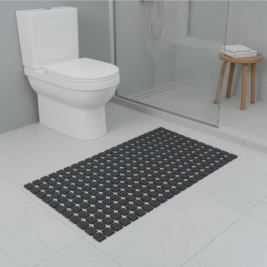 Tapete Banheiro Flex Deck Box Banheiro Ventosa Antiderrapante 36x68cm Preto