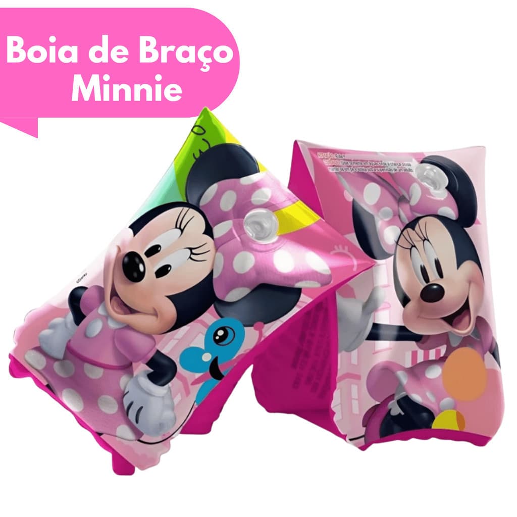 Boia de Braço Infantil Minnie Piscina Praia Verão Disney