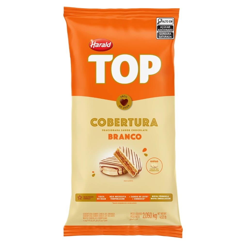 CHOCOLATE COBERTURA GOTAS BRANCO TOP 2,050 KG HARALD