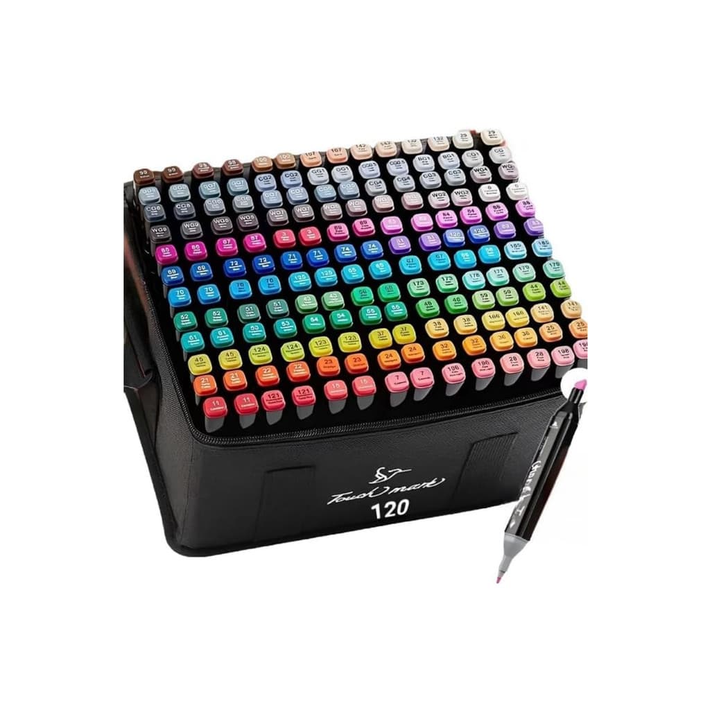 Kit Canetinhas estojo Marcadoras com 120 Cores