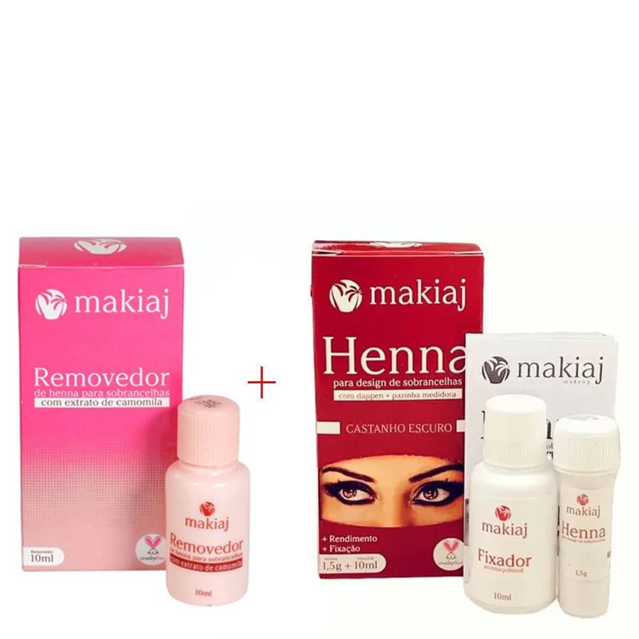 Kit  Sobrancelha Makiaj Henna Com Removedor /Mais Econômico