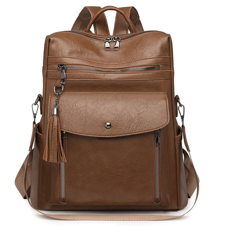 Modelo 2240, nova mochila feminina em PU, estilo retrô europeu e americano, versátil