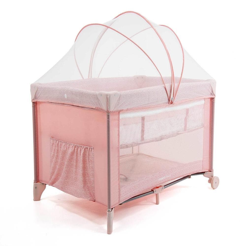 Berço Portátil Cosco Kids Infantil Com Mosquiteiro Nanny Rosa 0-18kg