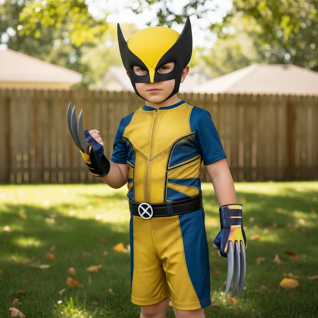 FANTASIA WOLVERINE INFANTIL KIT COM MASCARA E GARRA, IDENTICA AO PERSONAGEM PREMIUM