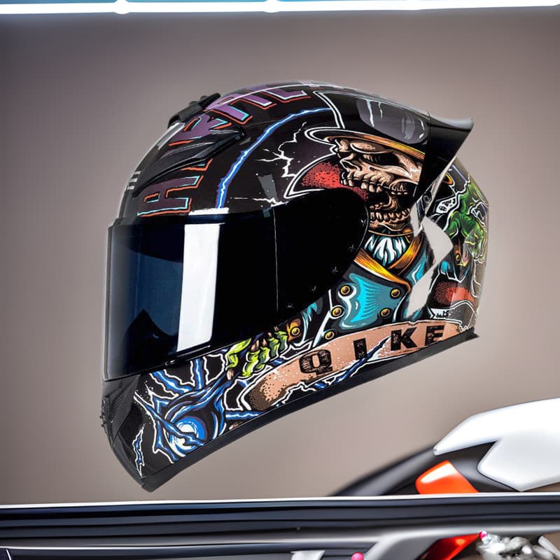 Capacete de motocicleta padrão nacional certificado Capacete completo Homens Mulheres Inverno Quente Segurança Quatro Es