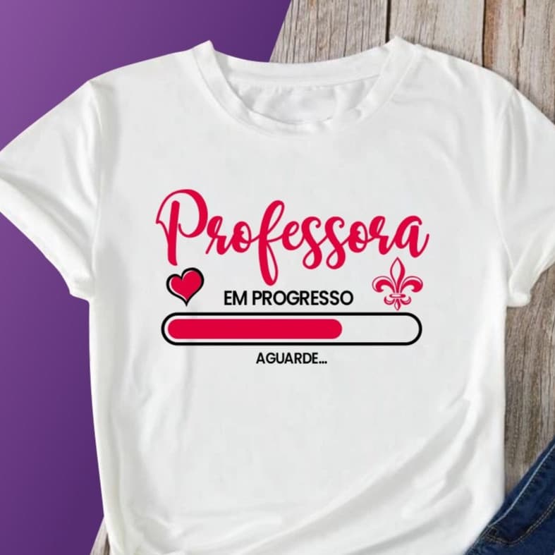 Camiseta Profissões Estudante Letras Professora Rita Modas