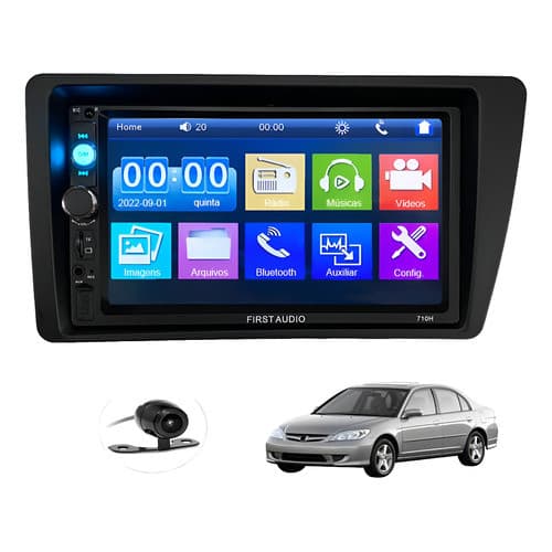 Kit Multimidia 2 Din Mp5 Civic 2001 2002 2003 2004 2005 2006
