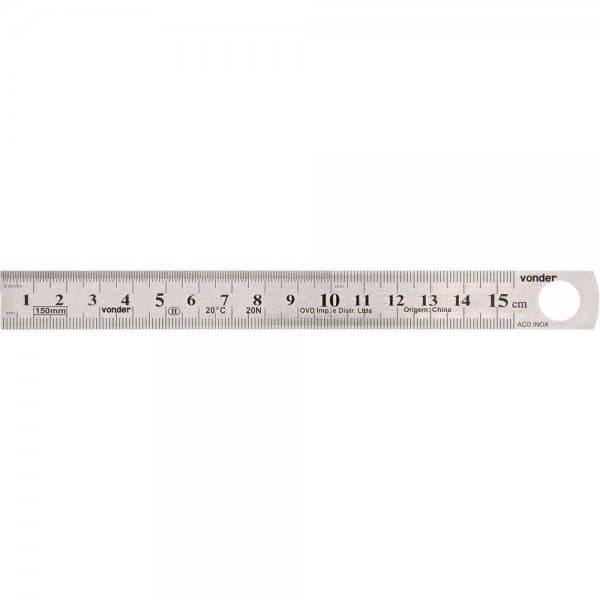 Escala de aço inox 150 mm rígida VONDER