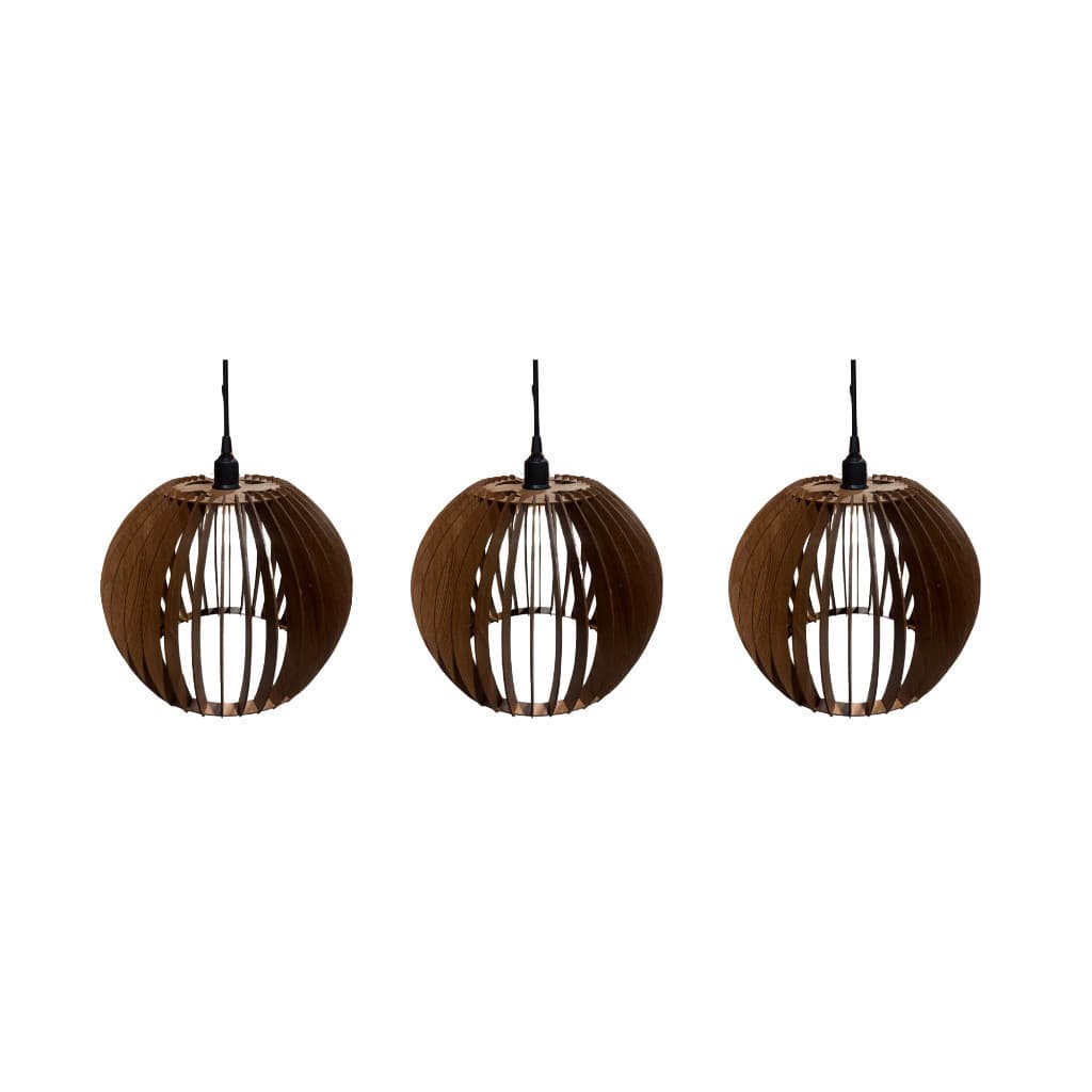 Kit 3 Luminária Florença Pendente Mdf - Rustico