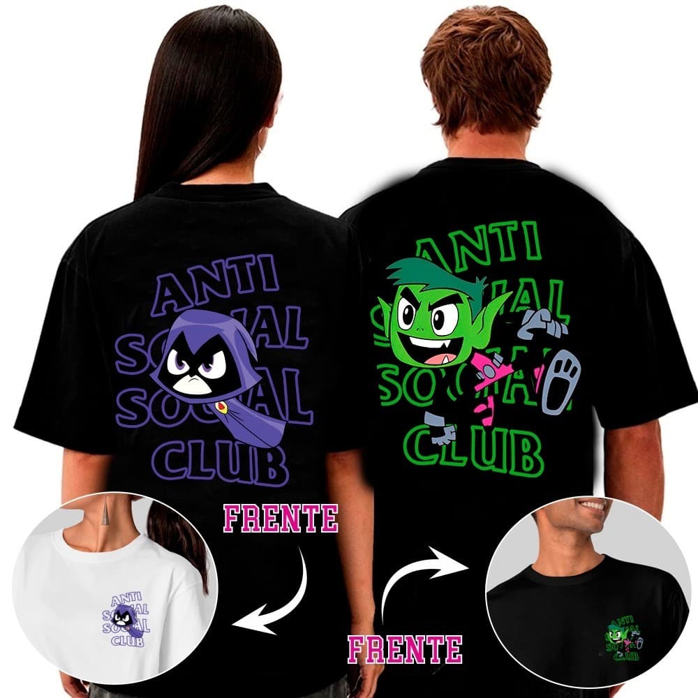 Kit Premium Casal Mutano + Ravena Premium Jovens Titans Anti Club Modelo Novo Verao Blusao Unissex