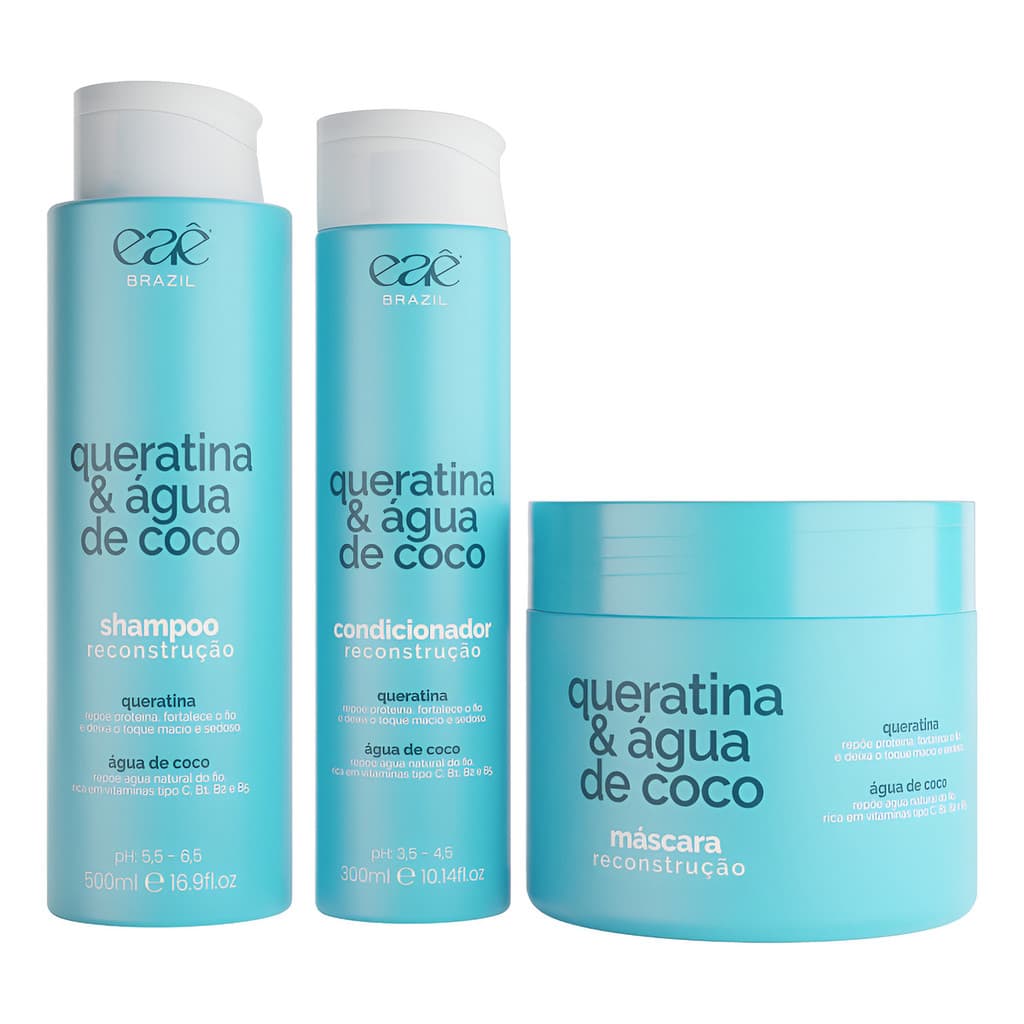 Kit Eaê Brazil Reconstrução Intensa Queratina + Água De Coco