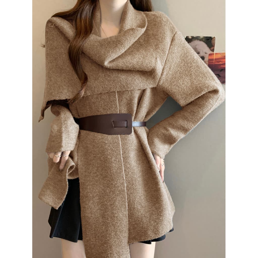Outono inverno novo estilo de venda quente solto cachecol gola camisola jaqueta Plus Size roupas femininas gordura mm Ir