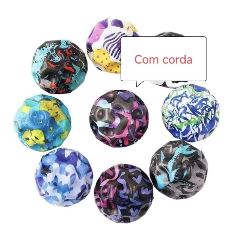 Bola de camuflagem de alta elasticidade, bola de brinquedo para alívio do estresse, lazer e entretenimento com pulseira