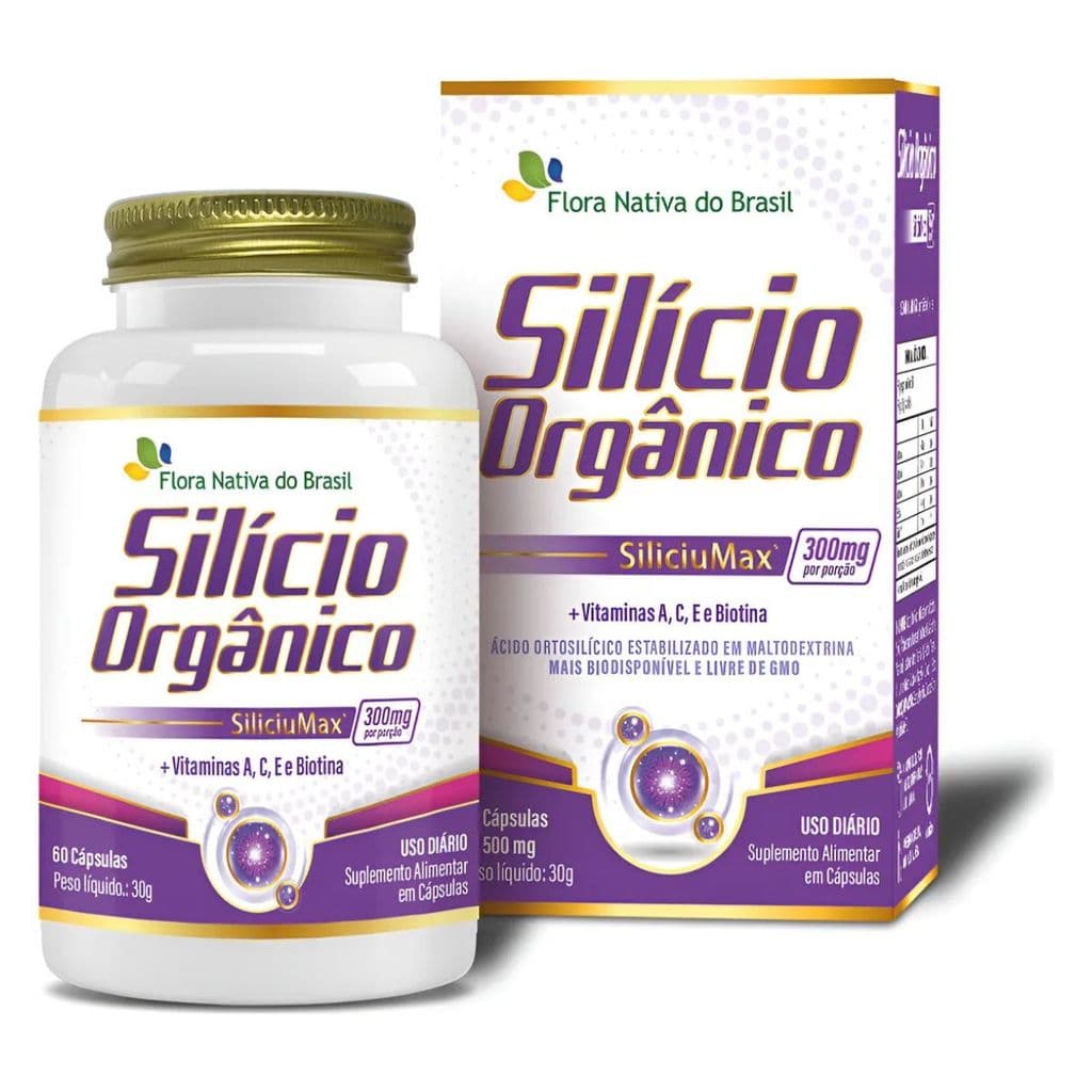 Silicio Organico 500mg 60caps Flora Nativa Do Brasil Sem Sabor