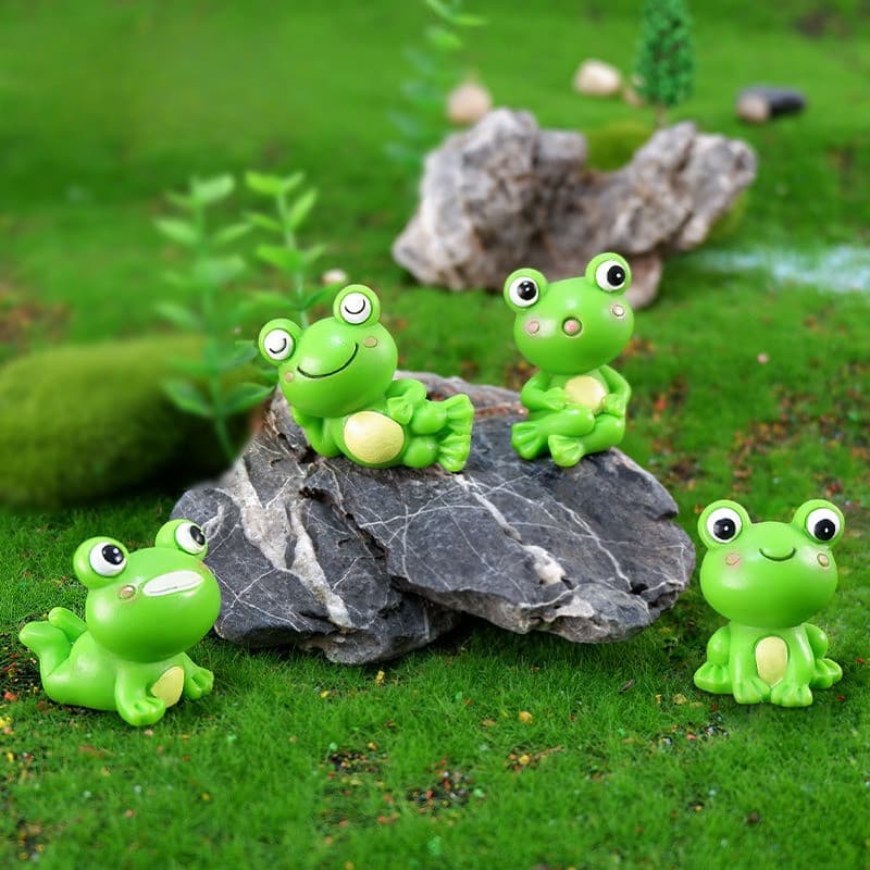 Resina Sapo Ornamentos De Carro Em Miniatura Micro Paisagem Miniaturas Animal Bonito Figura Ação DIY Artesanato Estátua