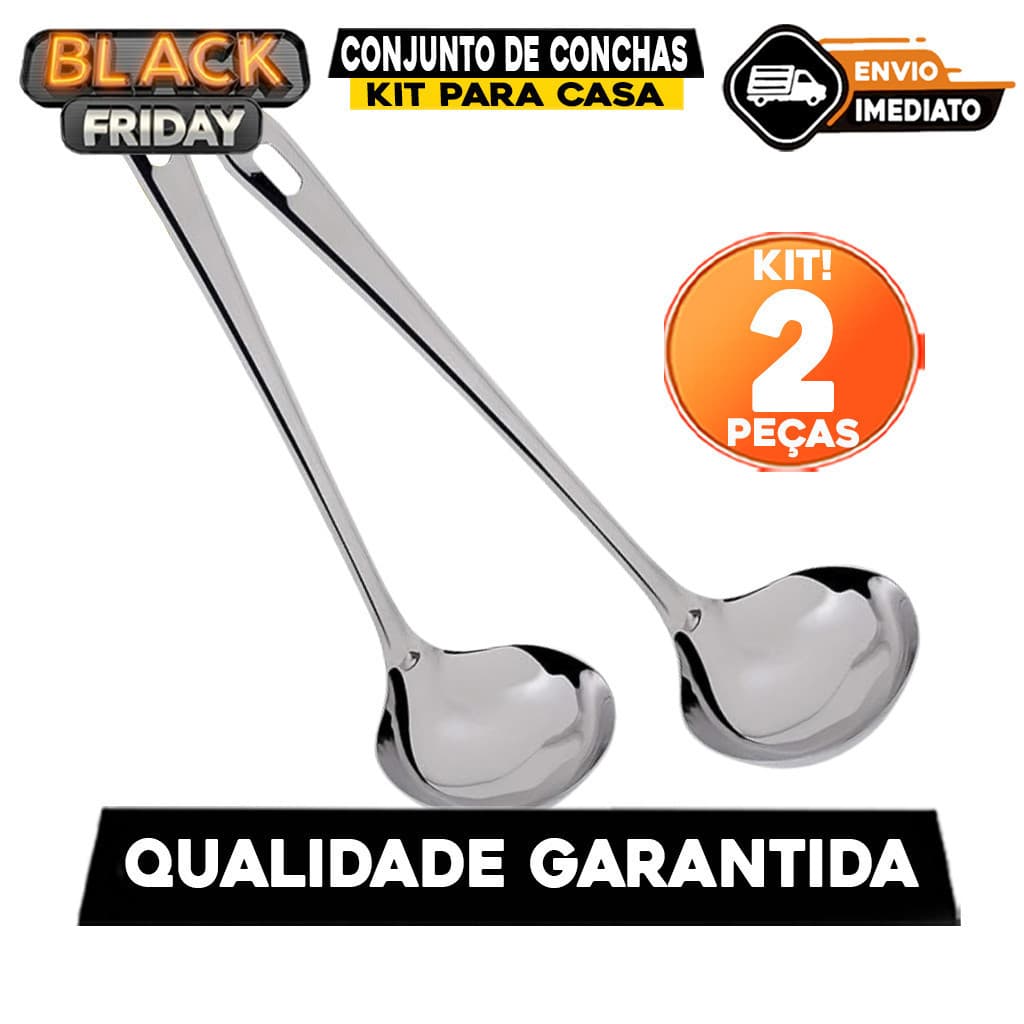 Conjunto Conchas Kit Para Casa Restaurante Inox Sopa Caldo Feijão Bebida Quente