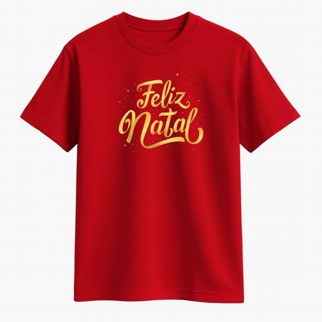 Camiseta Unissex Feliz Natal Adulto 100% Algodão